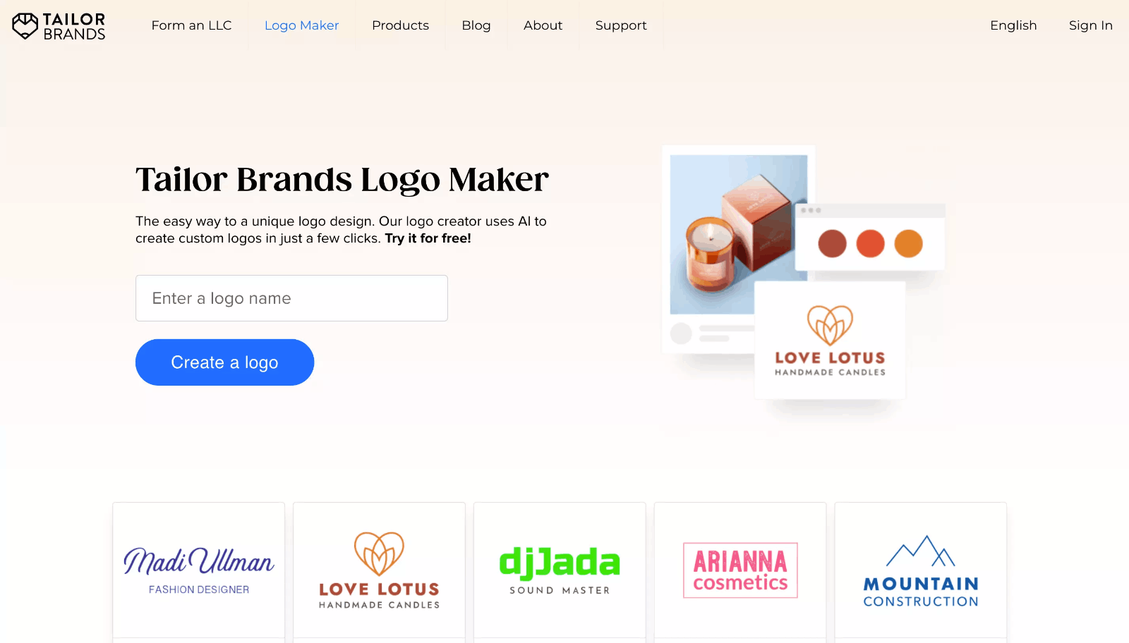 Tailor Brands Logo制作