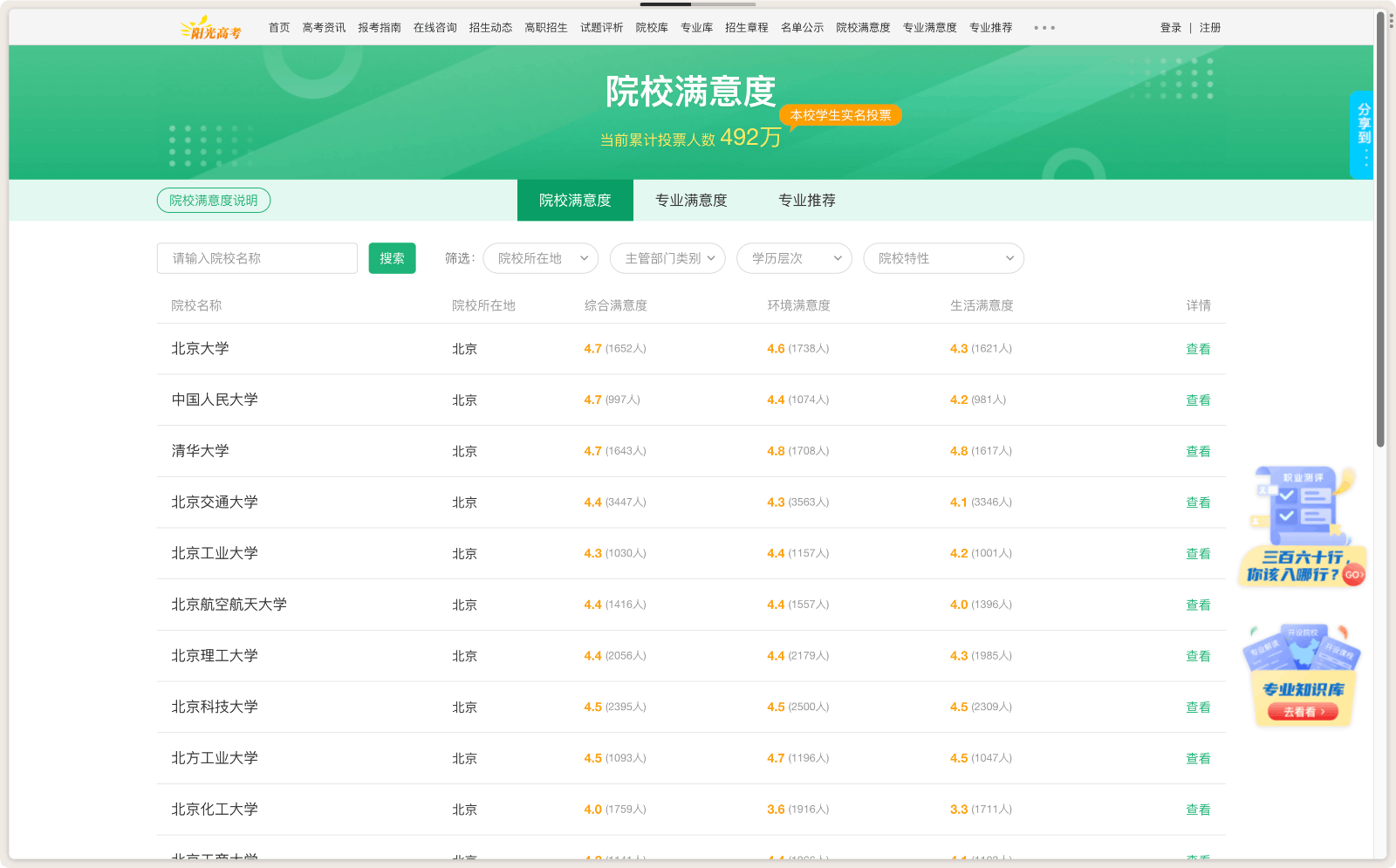 阳光高考专业信息查询平台