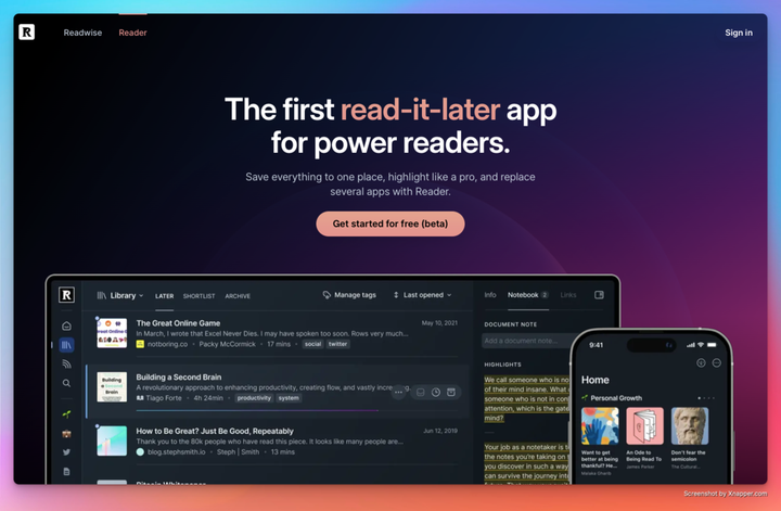 Readwise Reader 全能阅读器
