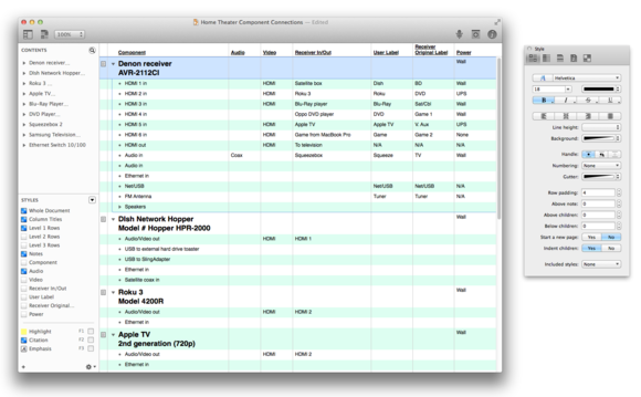 Omnioutliner