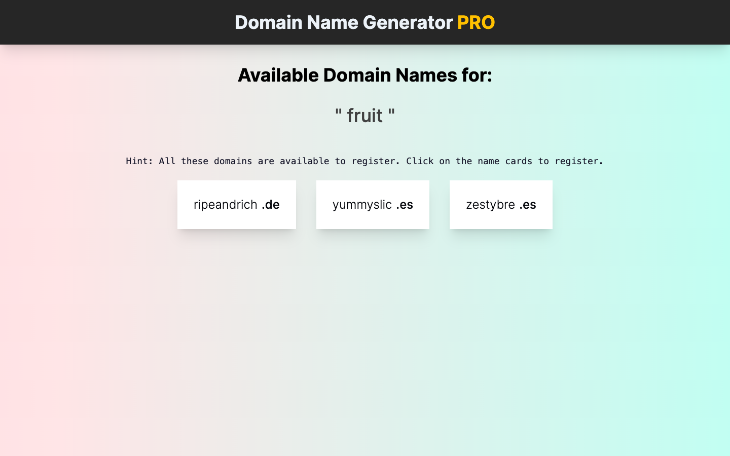 Domain Name Generator-AI域名生成器