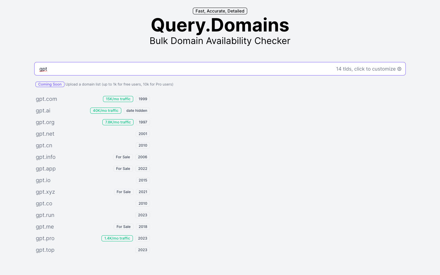 Query.domains域名可用性查询