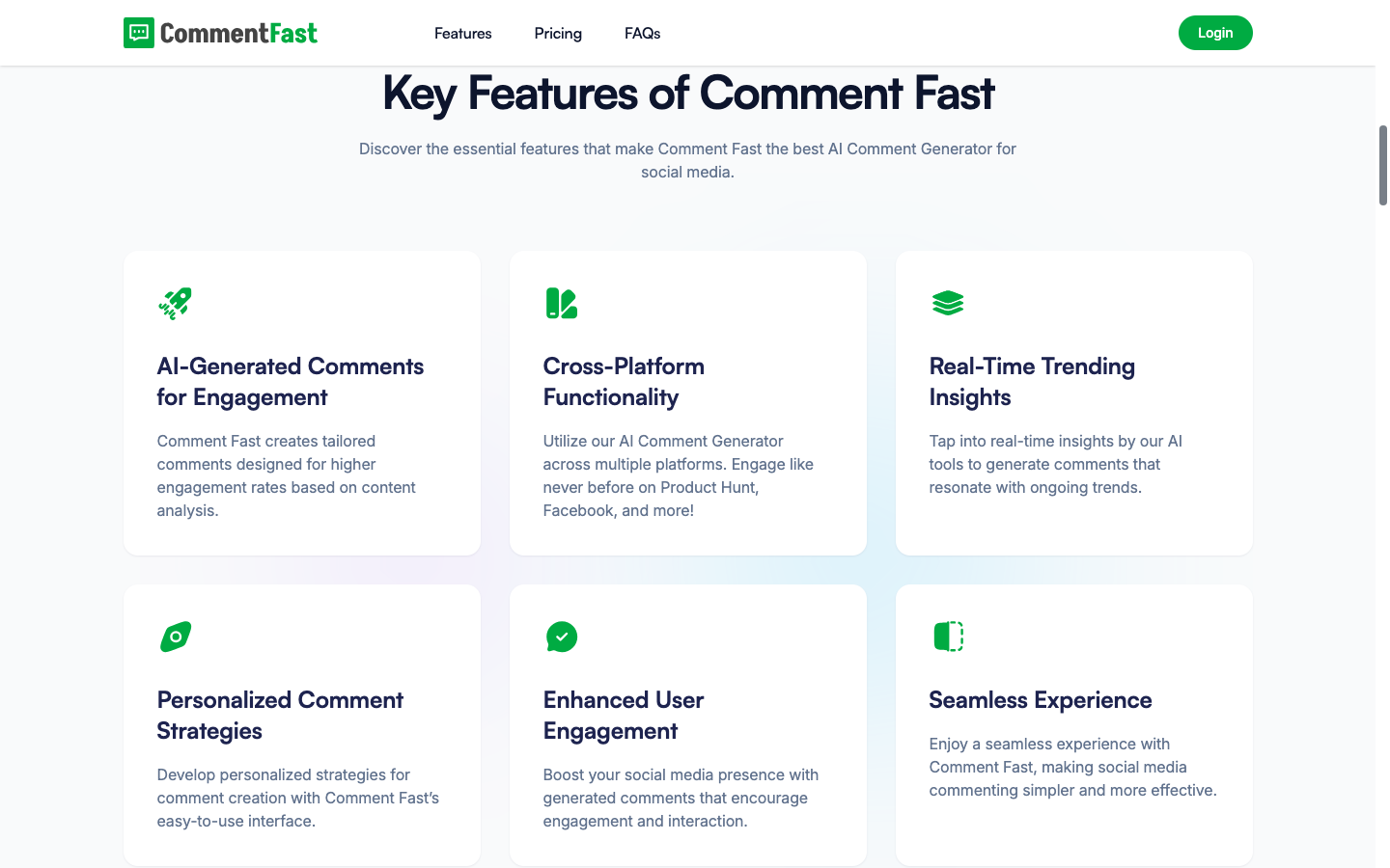 CommentFast 社交媒体AI评论生成器