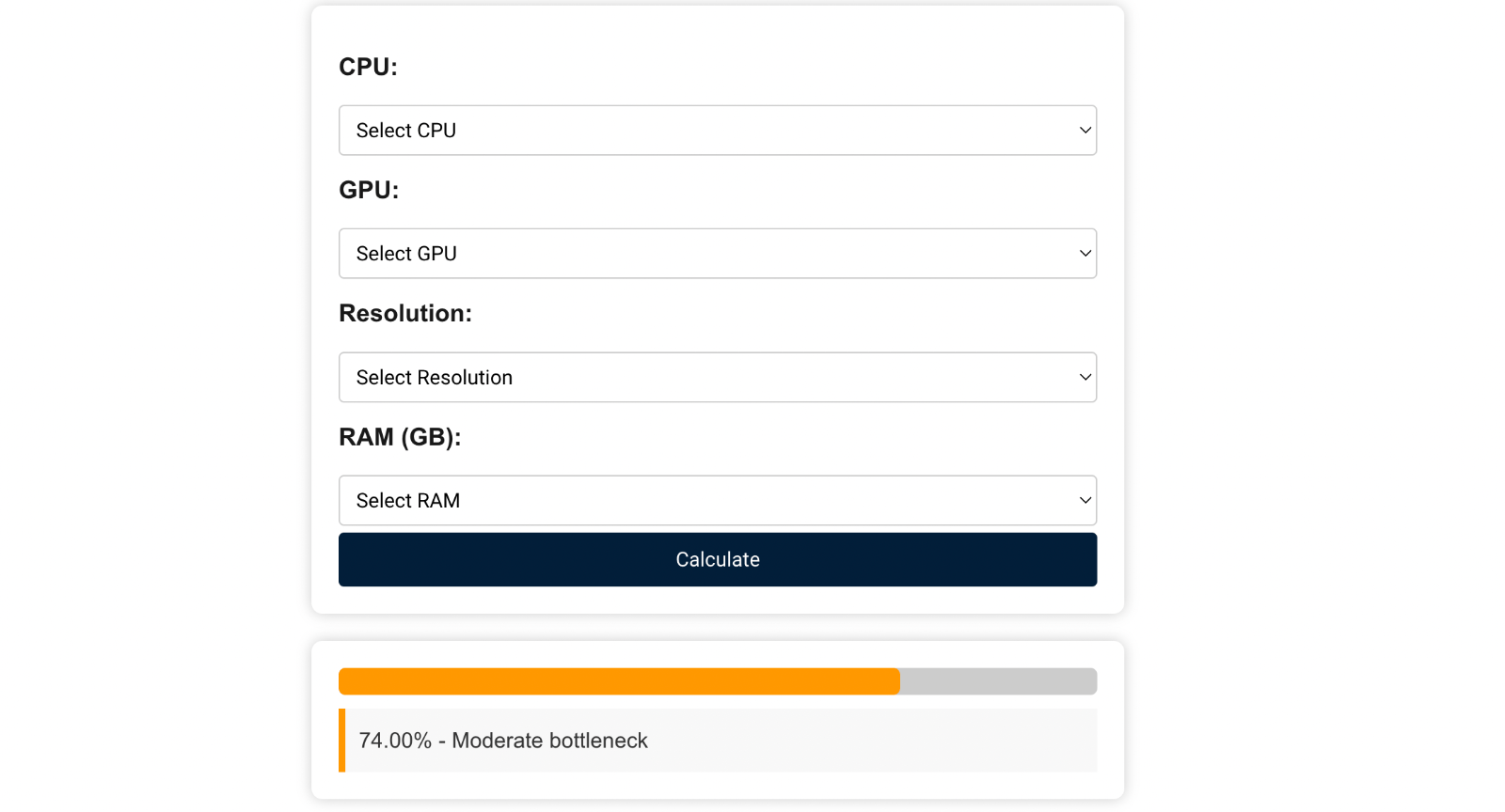 电脑瓶颈计算器Bottleneck Calculator