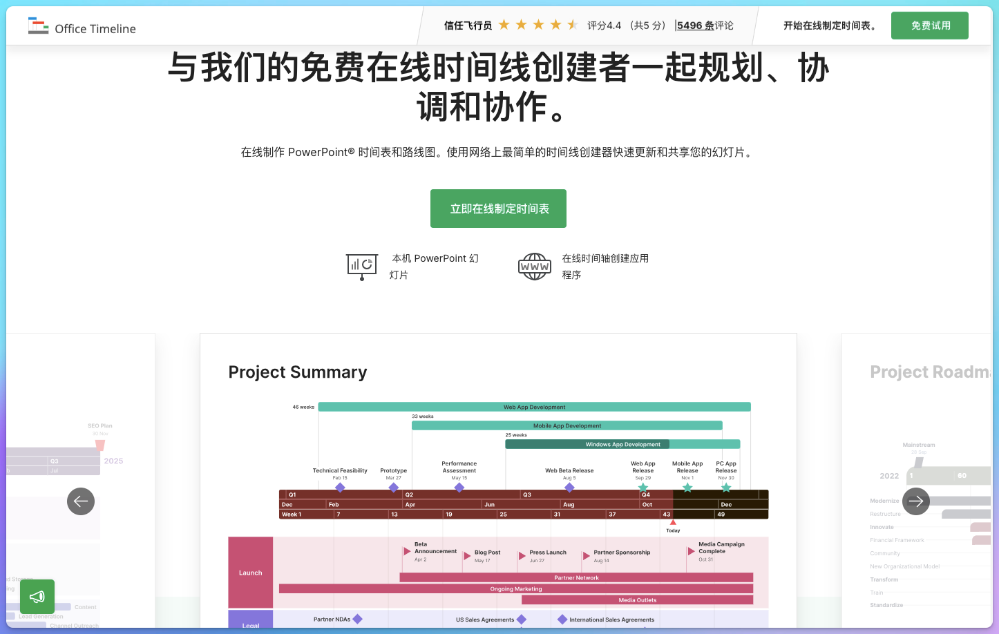 OfficeTimeline 时间轴和甘特图制作