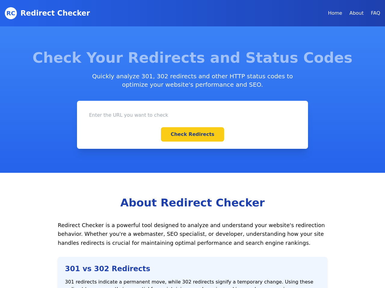 Redirect Checker网址重定向检测