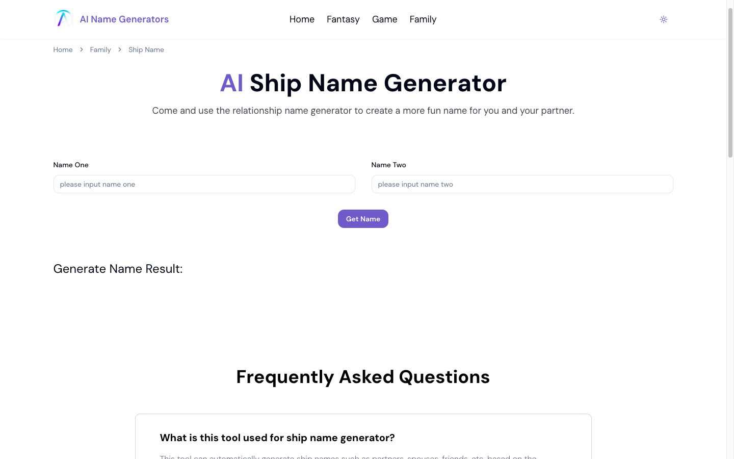 AI Name Generators -AI名称生成器