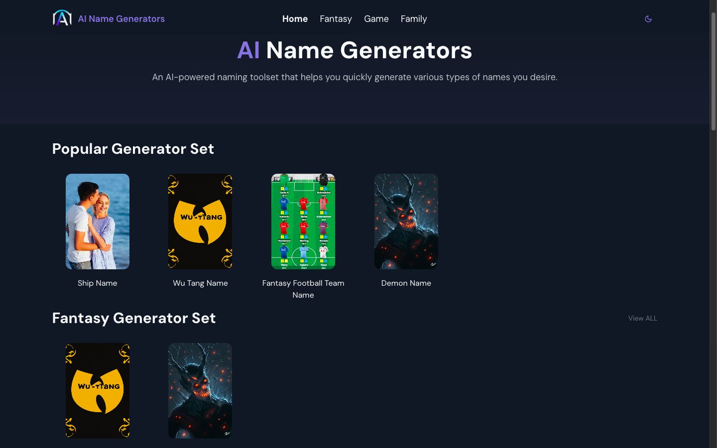 AI Name Generators -AI名称生成器