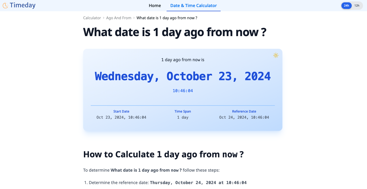Timeday 日期和时间计算器