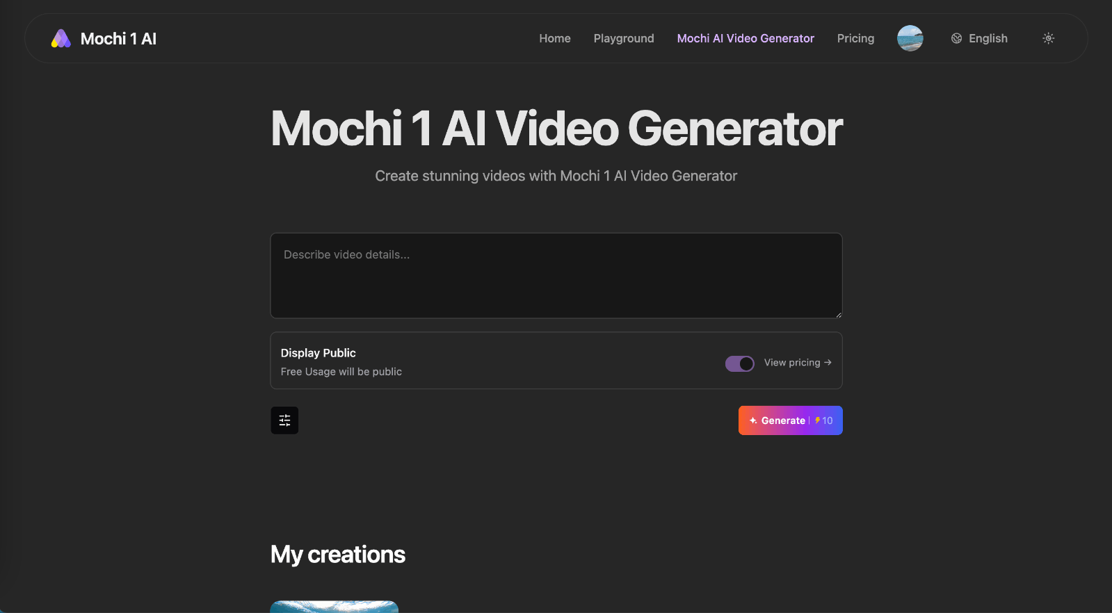 Mochi 1 AI视频创作