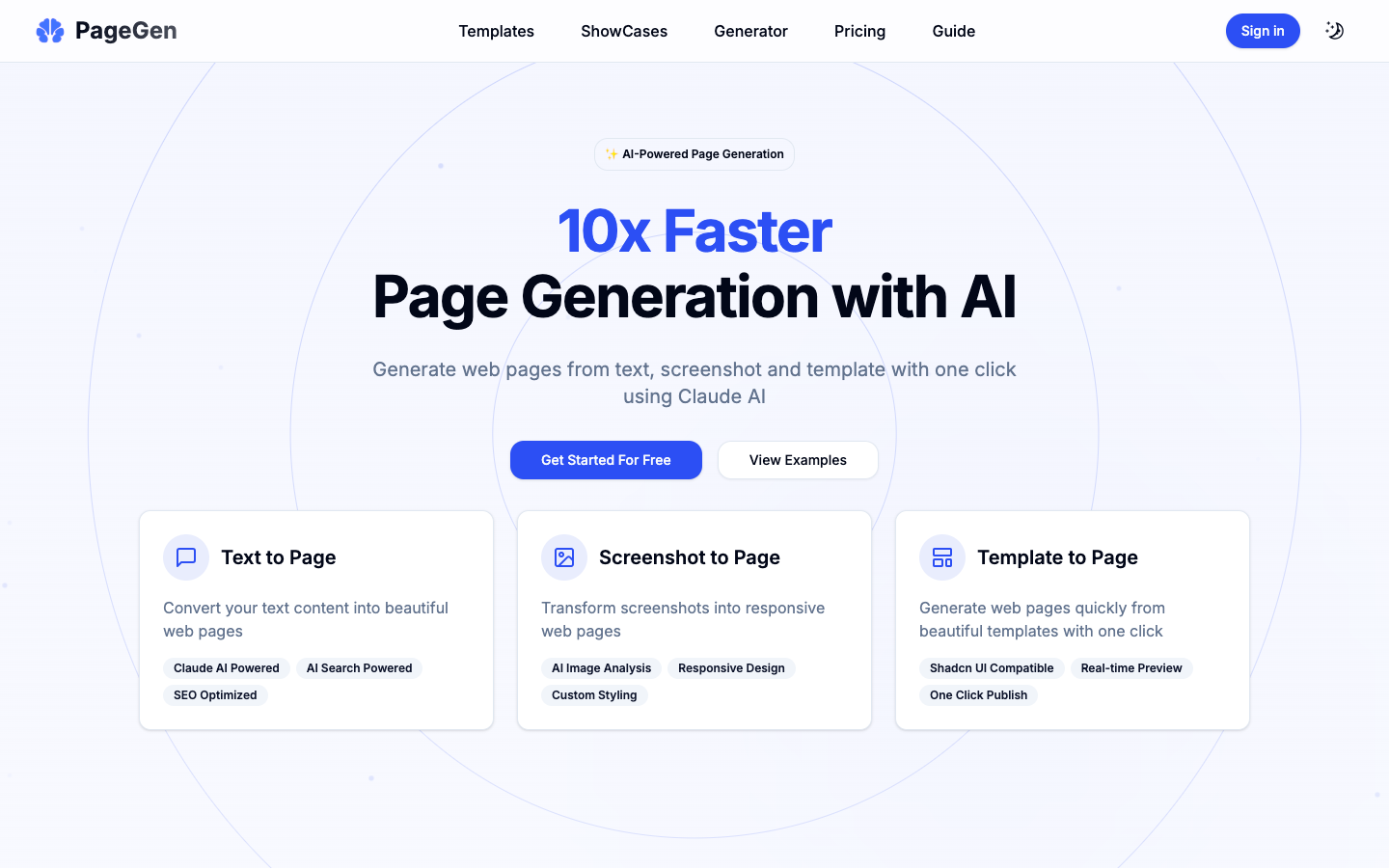 PageGen AI网页生成