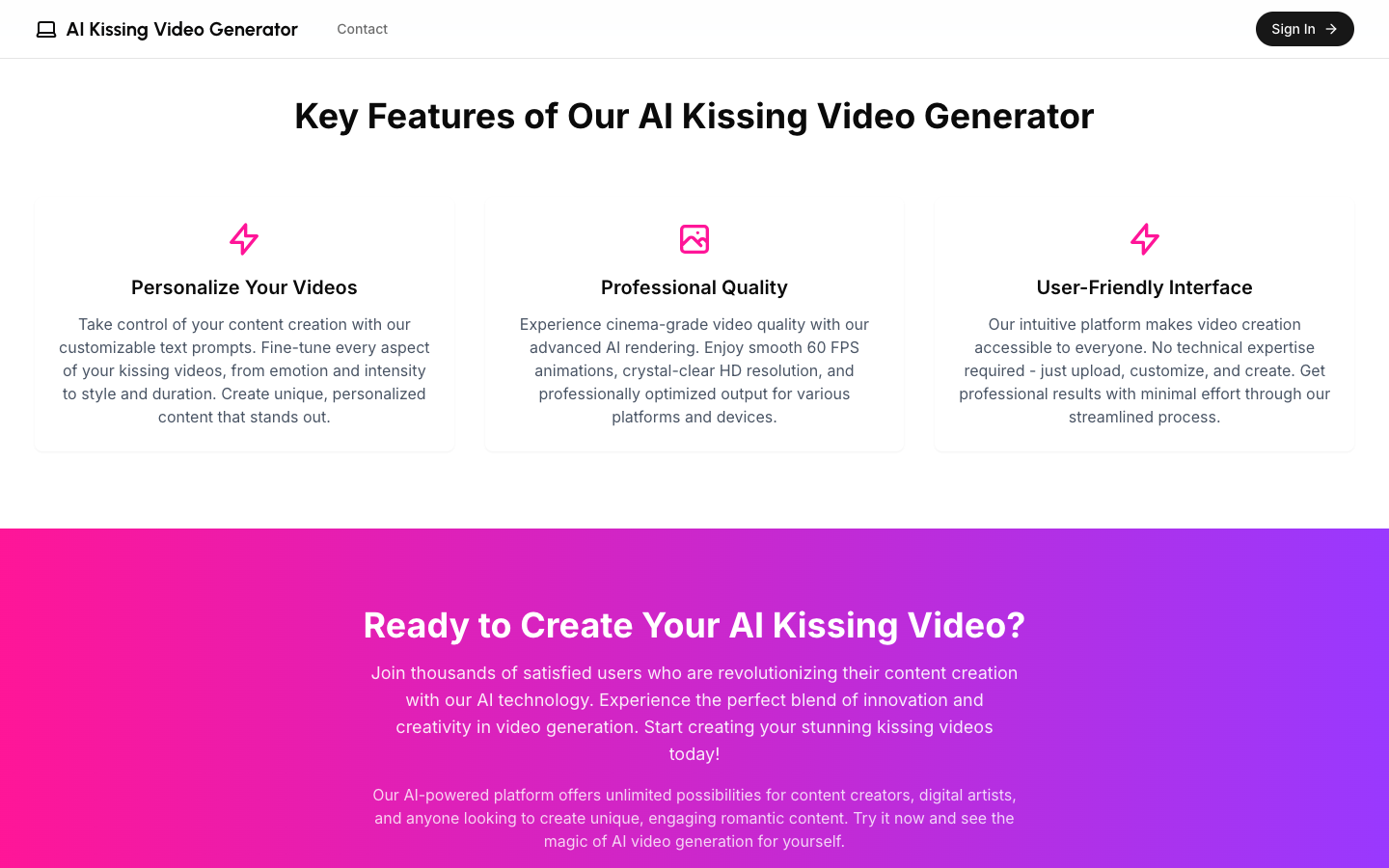 AI Kissing Video - AI亲吻视频生成器