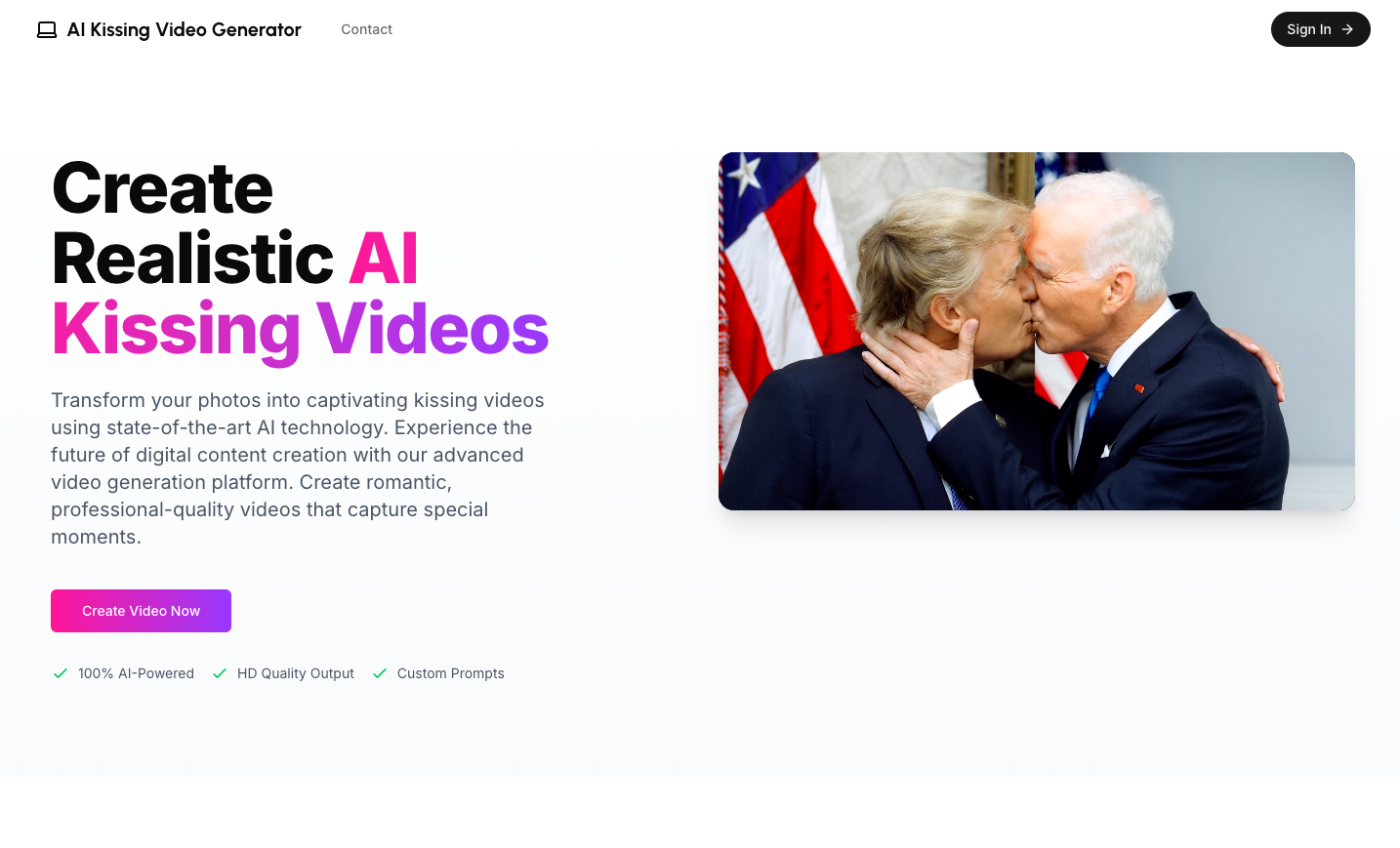 AI Kissing Video - AI亲吻视频生成器