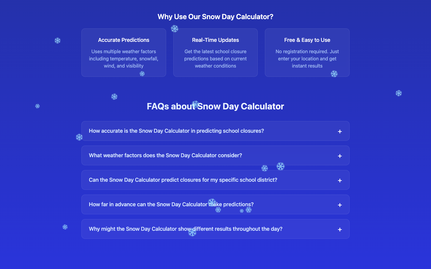 Snow Day Calculator 学校停课预测