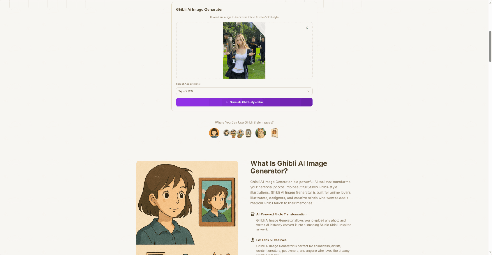 Ghibli AI Image Generator 吉卜力风格图片生成器