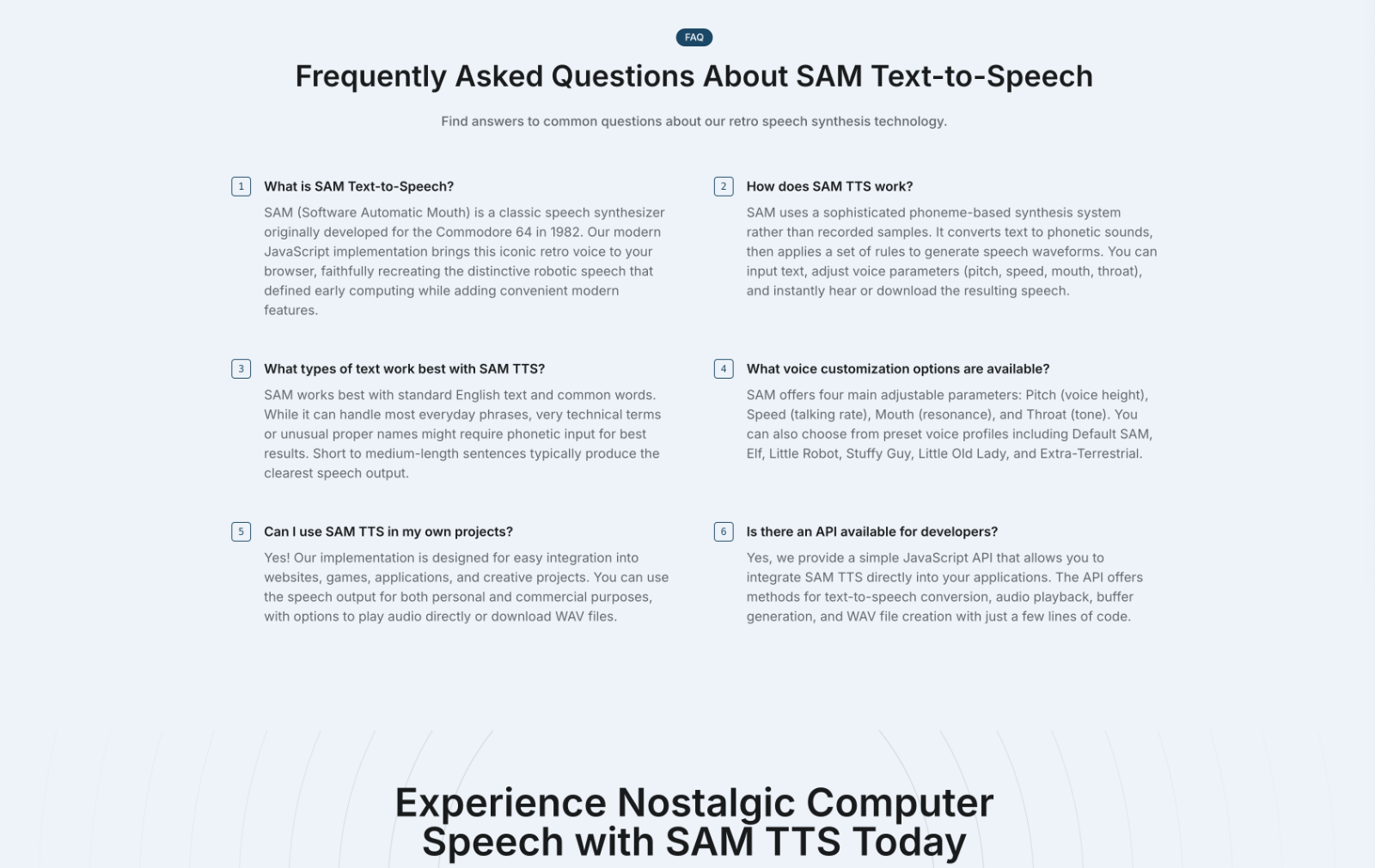 SAM TTS 语音合成器