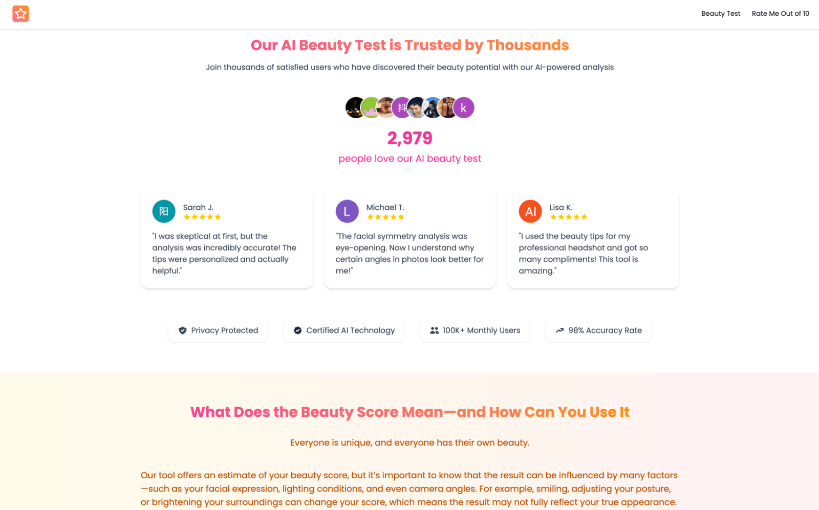 AI Beauty Test颜值评分