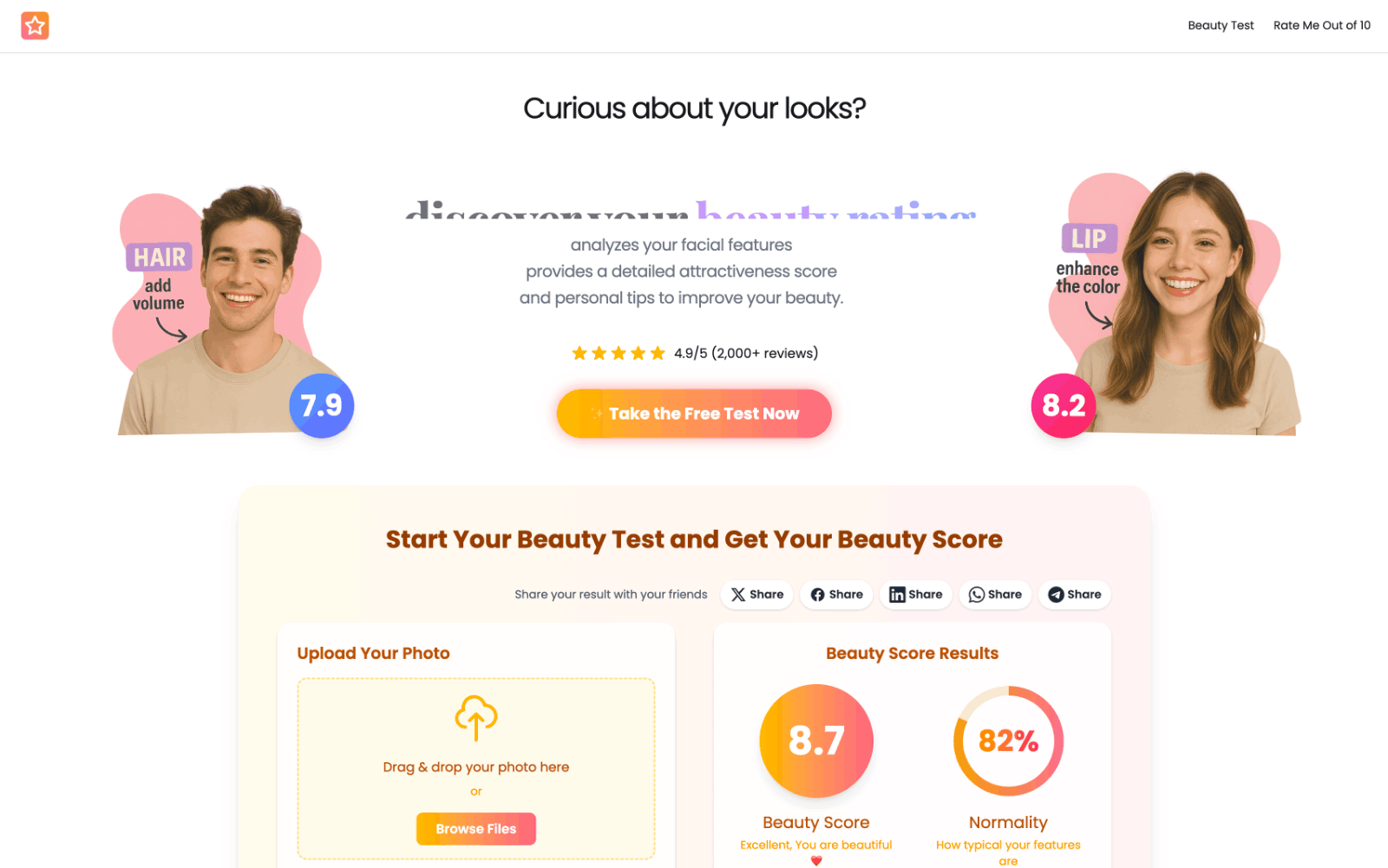 AI Beauty Test颜值评分