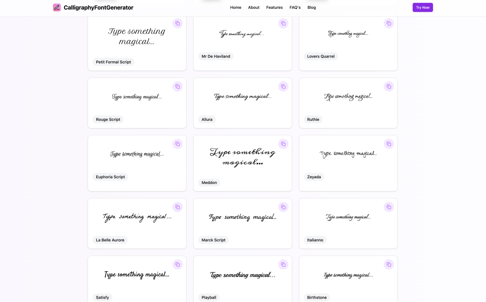 Calligraphy Font Generator书法字体生成