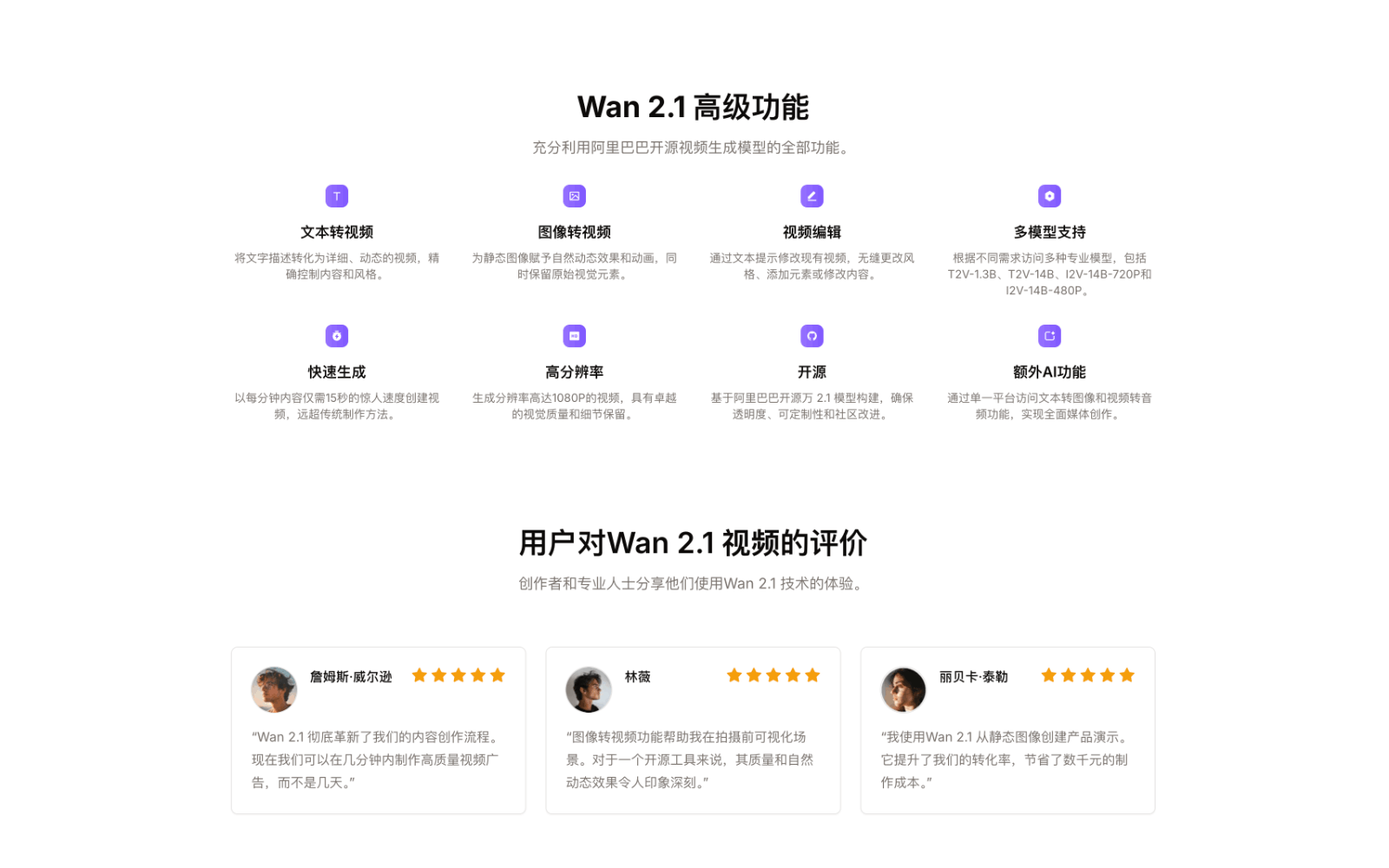Wan 2.1  AI视频生成